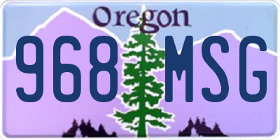 OR license plate 968MSG