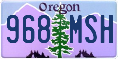 OR license plate 968MSH