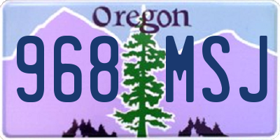 OR license plate 968MSJ