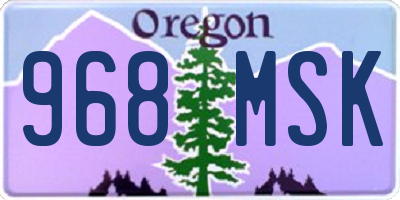 OR license plate 968MSK