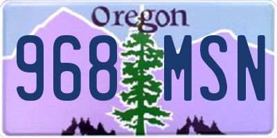 OR license plate 968MSN