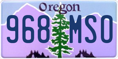OR license plate 968MSO