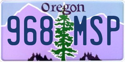 OR license plate 968MSP