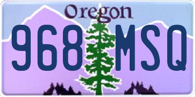 OR license plate 968MSQ