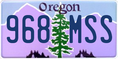 OR license plate 968MSS