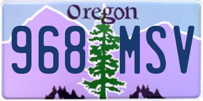 OR license plate 968MSV
