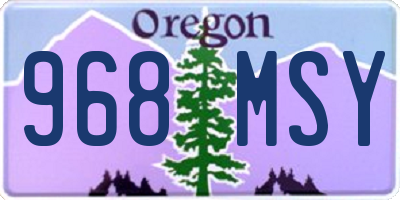 OR license plate 968MSY