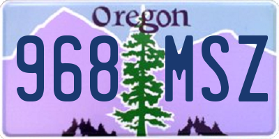 OR license plate 968MSZ