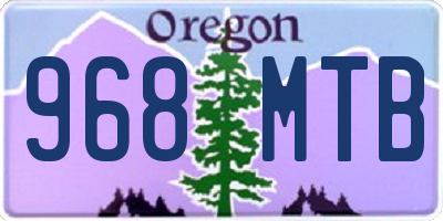 OR license plate 968MTB