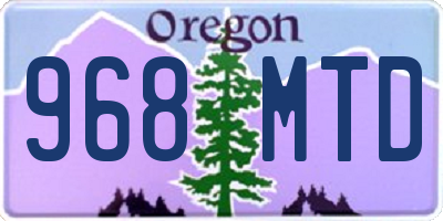 OR license plate 968MTD