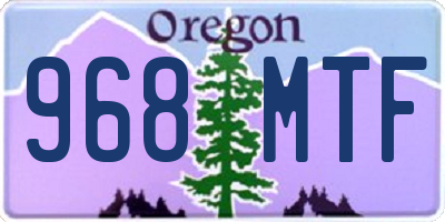 OR license plate 968MTF