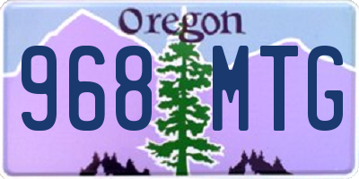 OR license plate 968MTG