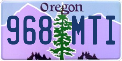 OR license plate 968MTI
