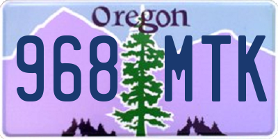 OR license plate 968MTK
