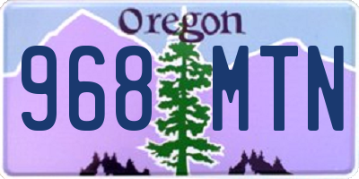 OR license plate 968MTN