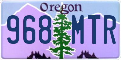 OR license plate 968MTR
