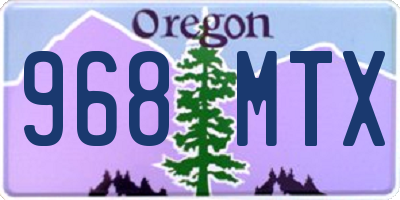 OR license plate 968MTX