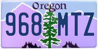 OR license plate 968MTZ