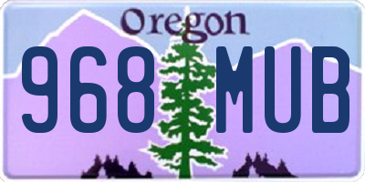 OR license plate 968MUB