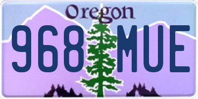 OR license plate 968MUE