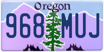 OR license plate 968MUJ