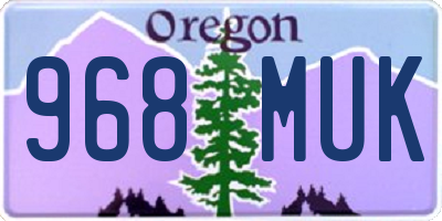 OR license plate 968MUK