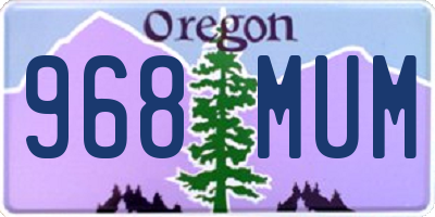 OR license plate 968MUM