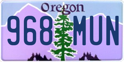 OR license plate 968MUN