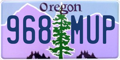 OR license plate 968MUP