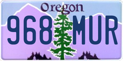 OR license plate 968MUR