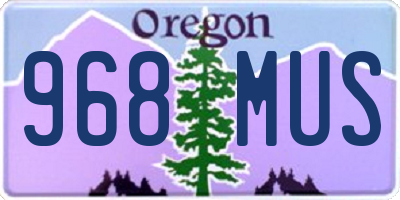 OR license plate 968MUS