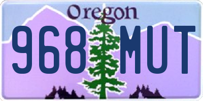 OR license plate 968MUT