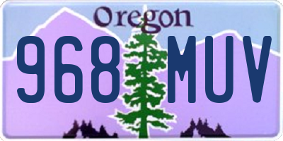 OR license plate 968MUV