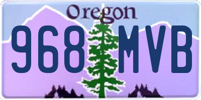 OR license plate 968MVB