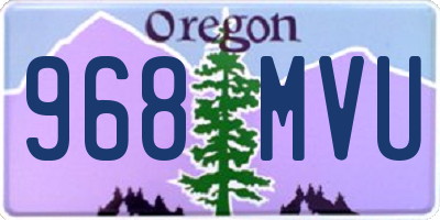 OR license plate 968MVU