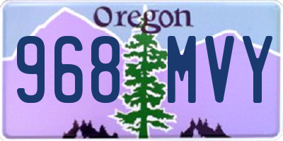 OR license plate 968MVY