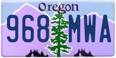OR license plate 968MWA