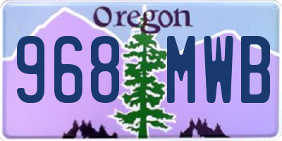 OR license plate 968MWB