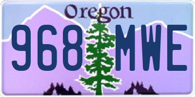 OR license plate 968MWE