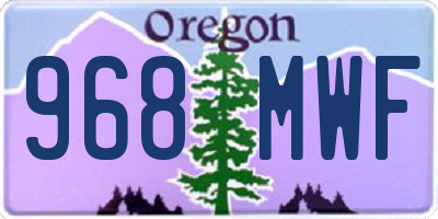 OR license plate 968MWF