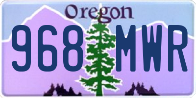 OR license plate 968MWR