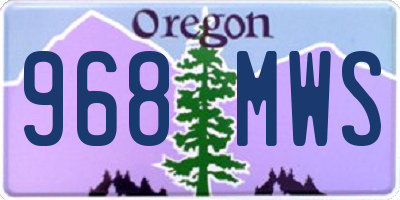 OR license plate 968MWS