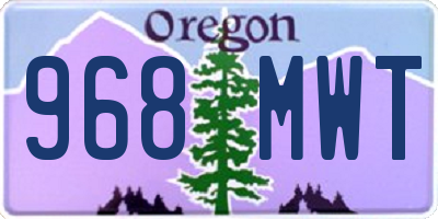 OR license plate 968MWT