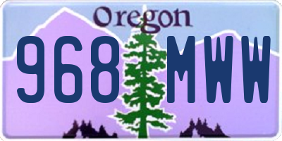 OR license plate 968MWW