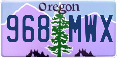 OR license plate 968MWX