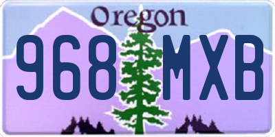 OR license plate 968MXB
