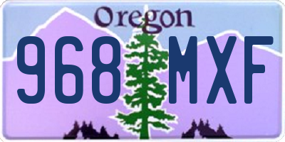 OR license plate 968MXF