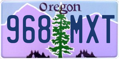 OR license plate 968MXT