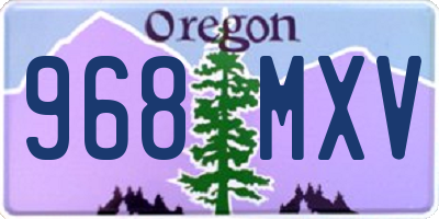 OR license plate 968MXV