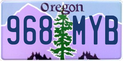 OR license plate 968MYB
